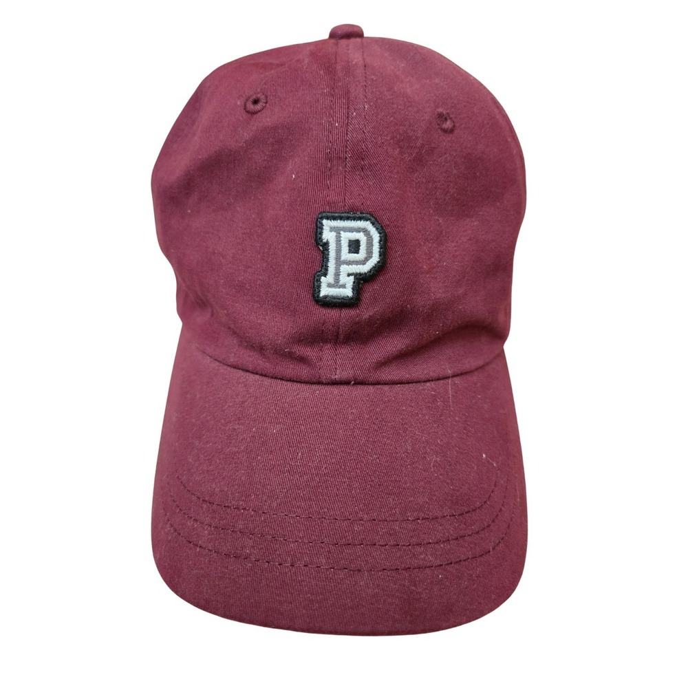 Victoria's Secret PINK P Logo Adjustable Button Strap Cap Hat Maroon